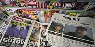 News stand in Serbia