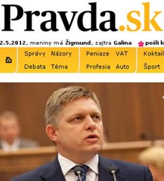 Pravda web page