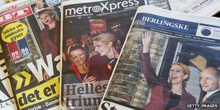 Newspaper front pages in Denmark