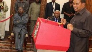 President Jakaya Kikwete announcing the cabinet reshuffle at State House in Dar es Salaam on Friday 4 May 2012