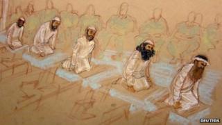 9/11 defendants pray in courtroom at Guantanamo Bay