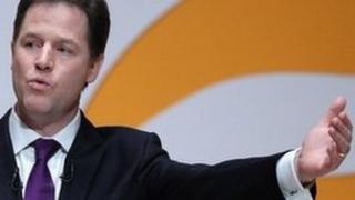 Nick Clegg at party conference 2012