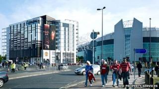 Artist's impression of Gary Neville's planned hotel and supporters' club
