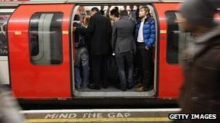Busy tube train