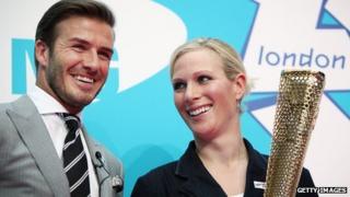 David Beckham with Zara Phillips