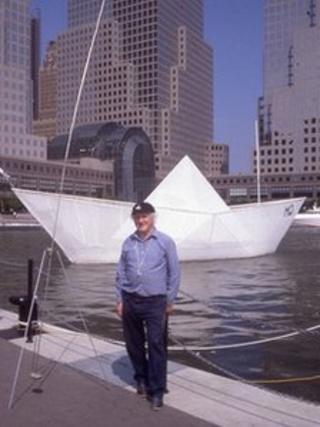 George Wyllie with the Paper Boat in New York