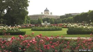 The Volksgarten garden in central Vienna