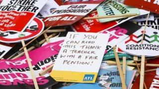 Strike placards