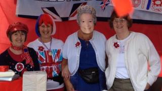 Ladies from Cross Heath Methodist Church with "The Queen" in Newcastle