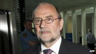The International Atomic Energy Agency's (IAEA) chief inspector, Herman Nackaerts, leaves after a meeting with Iranian representatives at the IAEA in Vienna