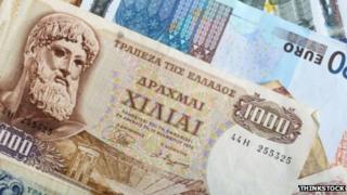 Drachmas and euros