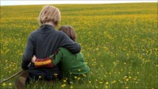 children hugging