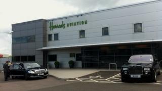 Harrods Aviation terminal at Luton airport