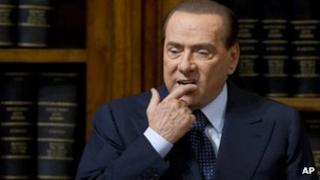 Former Italian Prime Minister Silvio Berlusconi attends a news conference in Rome, 25 May 2012