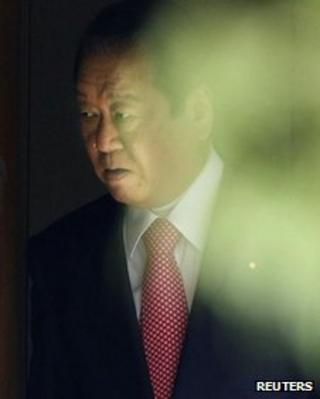 Japan's ruling party powerbroker Ichiro Ozawa leaves his home in Tokyo on 2 July, 2012, in this photo taken by Kyodo