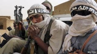 Militiaman from the Ansar Dine Islamic group in northeastern Mali