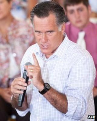 Republican presidential candidate Mitt Romney in Colorado Springs, Colorado, on 10 July 2012