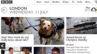 BBC homepage