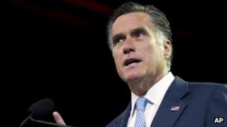 Republican presidential candidate, Mitt Romney speaks in Houston, Texas 11 July 11 2012