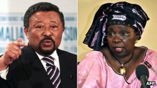 Current AU commission chairman Jean Ping of Gabon (l) and his opponent in elections to the post, Nkosazana Dlamini-Zuma of South Africa (r) (combined file photo).