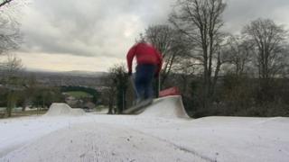 Skier at Gloucester Ski Centre
