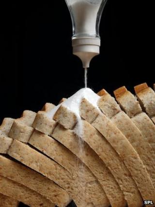 Salt on bread
