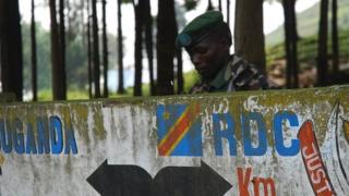 Rebel soldier on the Uganda-DRC border