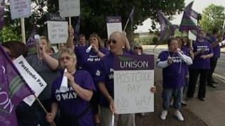 Protestors in Exeter in July
