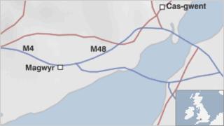 Map o ardal y ddamwain