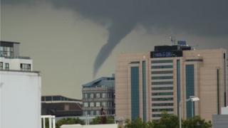 Funnel cloud over Glasgow