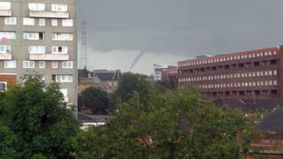 Funnel cloud over Glasgow