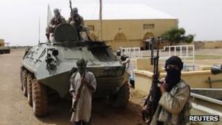 Fighters from the Al Qaeda-linked Islamist group Mujao in Gao, 7 August