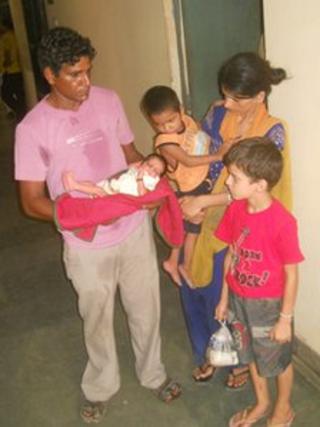 The Kumar family with the recently-born baby boy