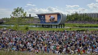 Big screen at the Olympic park