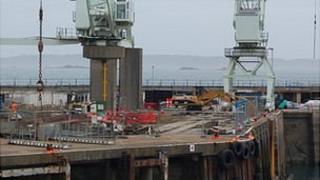 Demolition of crane cargo berth at Guernsey's St Peter Port Harbour