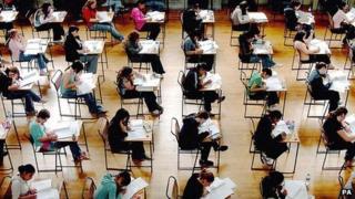 Pupils sitting exams