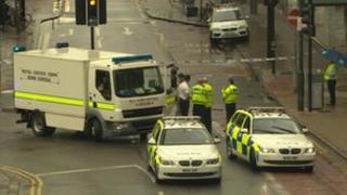 Emergency crews outside Cabot Circus shopping centre