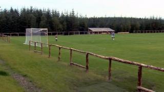 The pitch has been created among a spruce tree forest in the Borders