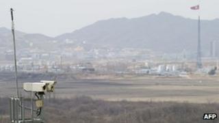 The demilitarised zone separating South Korea from North Korea