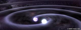 Artist's depiction of white-dwarf pair
