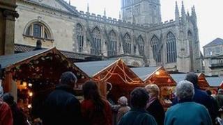 Bath's existing Christmas market in Abbey Churchyard