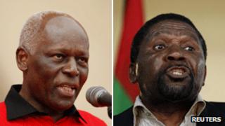 Angolan President Jose Eduardo dos Santos and the leader of the main opposition Unita party, Isaias Samakuva, address their final campaign rallies on 29 August 2012