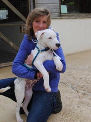 Annabelle Pottle with the rescued dog