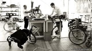 Two prosthetists in a workshop