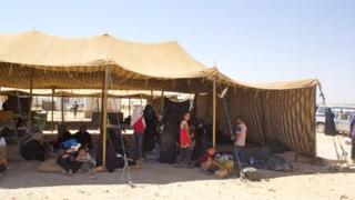 Welcome tent for refugees
