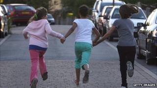 Children playing in a street