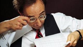 Man and bank statement