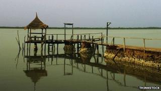 Jetty on the river Gambia