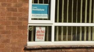 Political posters in Edwinstowe