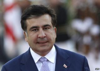 Georgian President Mikheil Saakashvili in Tbilisi, 26 September 2012